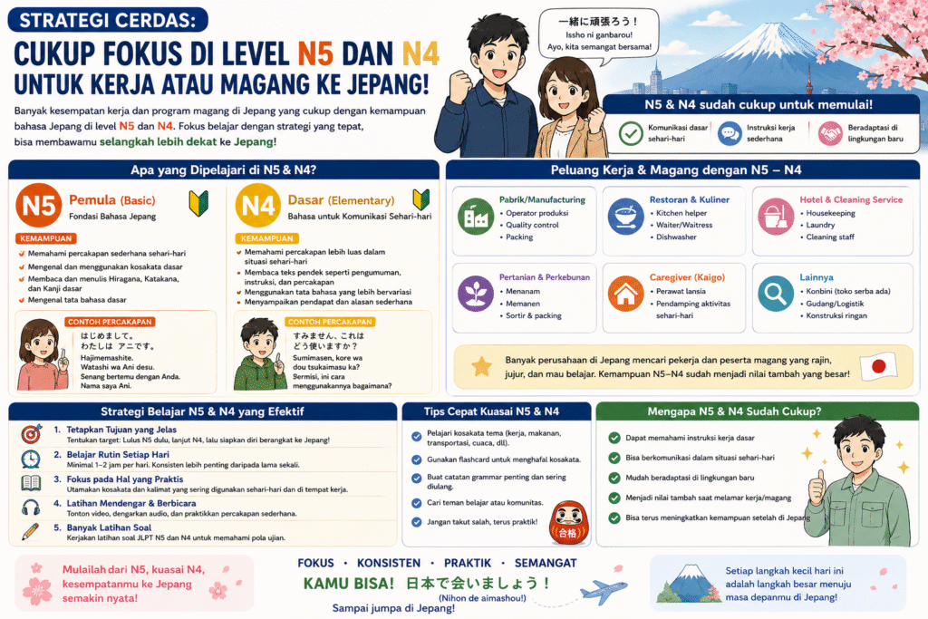 Mau Kerja ke Jepang? Pahami Level Bahasa Jepang Ini Agar Tidak Salah Pilih Jalur! image
